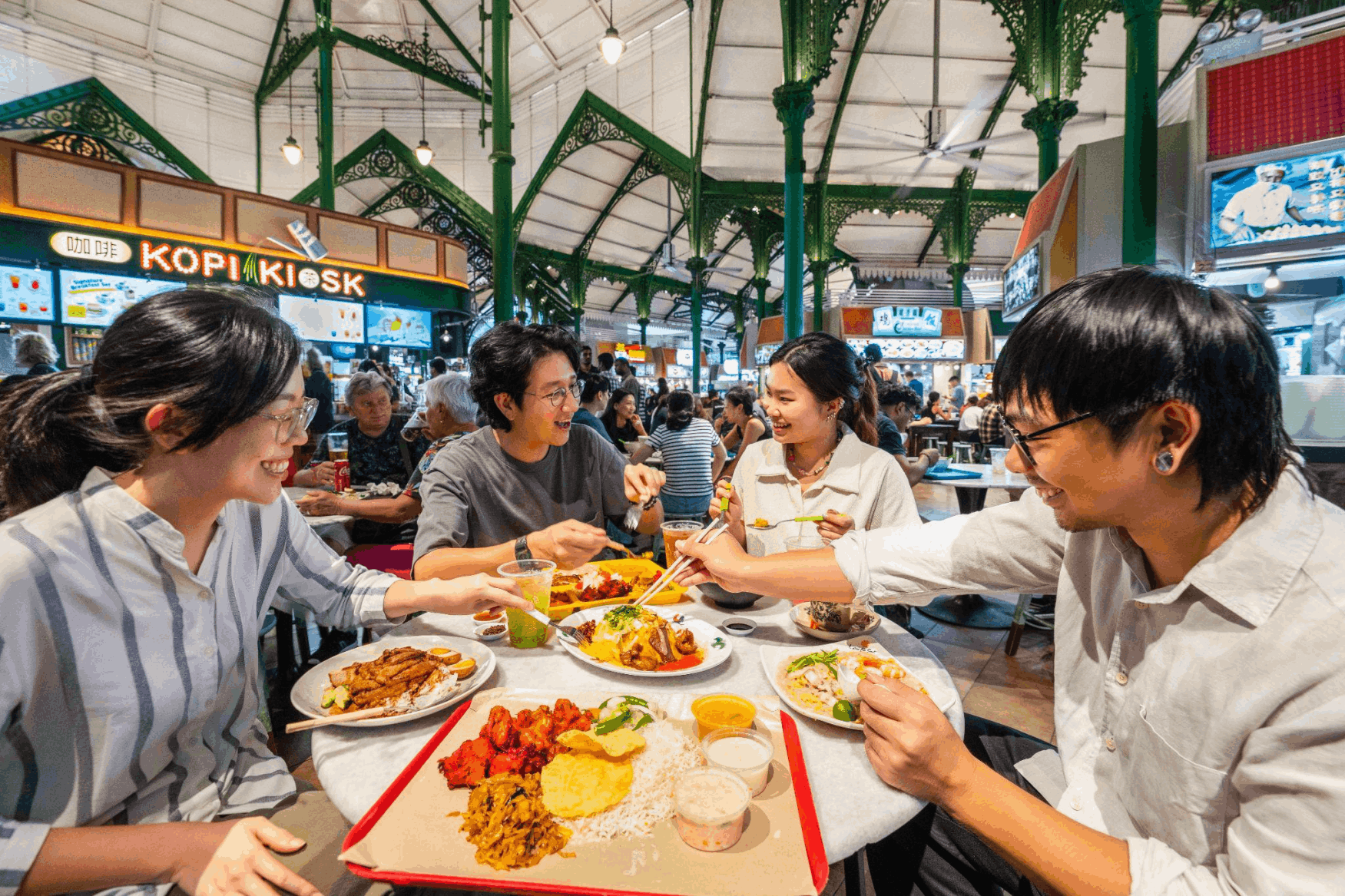 Dinner with friends at Lau Pa Sat