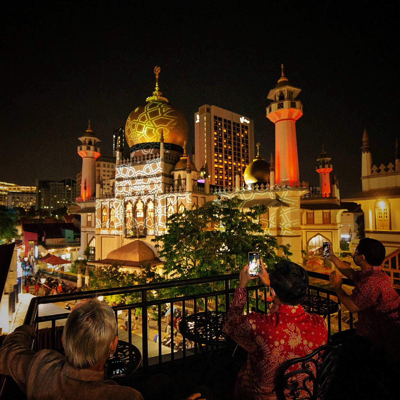 Hari Raya light-up at Sultan Mosque Singapore