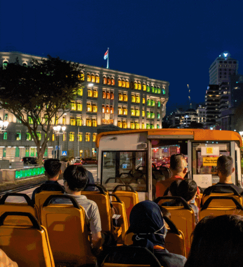 FunVee Open-top Bus Singapore Night Tour with River Cruise